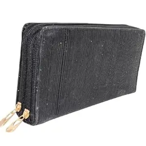 Boxoza Stylish & Premium Vintage Collection PU-Leather Shining & Glittering Material Hand Wallet/Clutch,Purse,Pouch, Slim Ladies Wallet Also use for Mobil Carrying