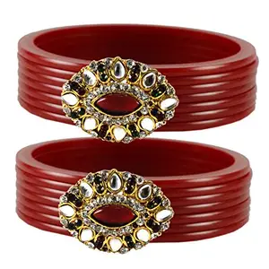 MAYA FASHION Maroon Stone Acrylic-Brass Bangle With Very Extra Large Size Elegant Extra Large Size Bangle | Perfect Fit for Plus Size banglesTrendy and Comfortable Fit for woman and girls | (Sku-ban1761)