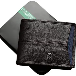 United Colors of Benetton Men's Genuine Leather Wallet (Brown)