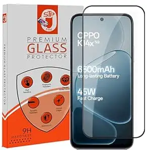 STP FEEL Premium HD+ Tempered Glass Screen Protector Guard Compatible For Oppo K14X 5G (6.75 Inch, Pack of 1) | Edge to Edge Coverage With Easy to installation kit for Smartphone