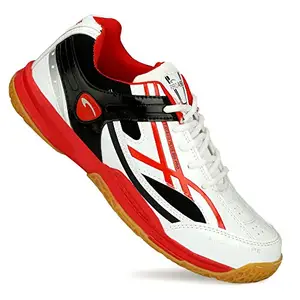 PRO ASE Men's White and Red Badminton Shoes for Badminton, Squash, Table Tennis, Volleyball/Non-Marking Sole/TRU Cushion/TRU Shape_7