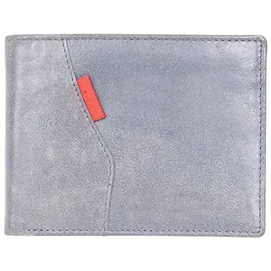 Leatherman Fashion LMN Genuine Leather Dark Grey Unisex Wallet (3 Card Slots)