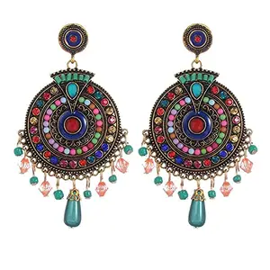 YouBella Jewellery Bohemian Multi-Color Nickel Earrings for Girls and Women