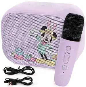 Zest 4 Toyz Karaoke Machine with Microphone Portable Bluetooth Speaker Kids Home Version Karaoke Wireless with Microphones -Peach