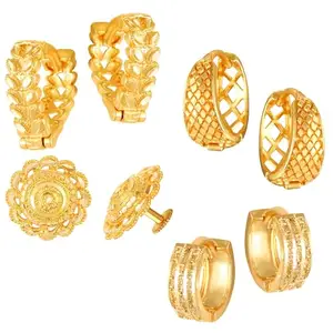 VFJ VIGHNAHARTA FASHION JEWELLERY Vighnaharta Golden Alloy Stud Earrings Combo Set(Sales Package-4 Pair Earrings) Alloy Stud Earring[VFJ1789-1957-1983-1814ERG]