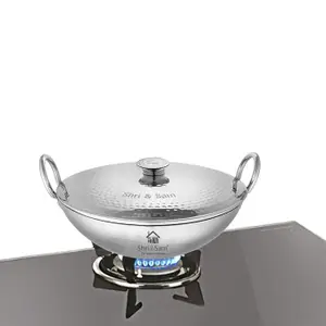 Shri & Sam Stainless Steel Heavy Weight Hammered Kadhai