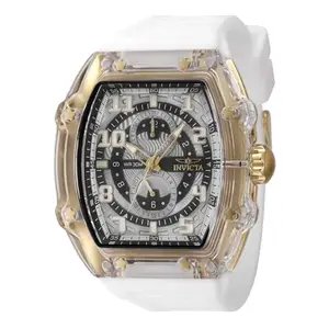 Invicta Racing Men 48.5mm Plastic Gold + White White+Grey dial VH61 Quartz
