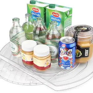 Drozip Large 360 Rotating Lazy Susan for Refrigerator Organizers and Storage, Fridge Lazy Susan Turntable for Kitchen Shelf Organizer, Pantry, Cabinet, Mini Fridge Stand (16.5 x 11 Inch)