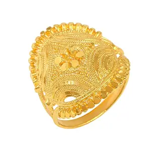 Memoir Gold plated Round shaped Filigree Fashion finger ring Women Traditional