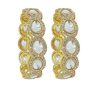 BANGLESKART |Kundan Bangles Jewellery for Women and Girls, Bangle Sets ((Set of 2 piece), 2.4)