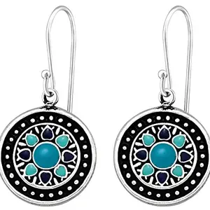 Via Mazzini 92.5-925 Sterling Silver Traditional Look Dangle Earrings for Women And Girls Pure Silver (ER0274)