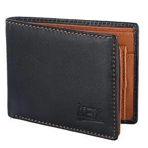iMex Men's RFID Protected Premium Genuine Leather Wallet (Black)