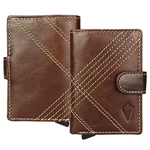 IMPERIOUS - THE ROYAL WAY Men's and Women's Leather Debit Credit RFID Blocking Card Holder Wallet (Olive Green)