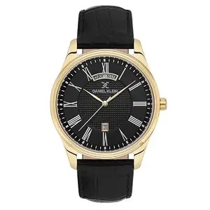 Daniel Klein Leather Black Dial Premium Men's Analog Watch - DK.1.13738-5