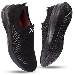 XE Looks Comfortable Breathable Upper Mesh with Memory Foam Insole Casual Black Shoes for Men Black UK - 8