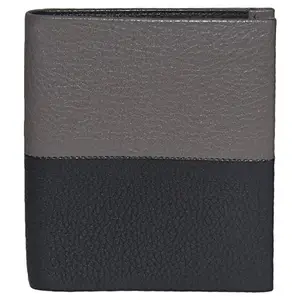 Leatherman Fashion Men & Women Casual Black, Grey Genuine Leather Wallet (5 Card Slots)