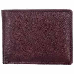 BLU WHALE Genuine Leather Brown Men's Wallet with Pen