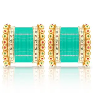 BANGLESKART Bridal Punjabi Chuda Set for Women's and Girl's (Set of 1