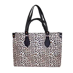 KRYSTAL Women's Shoulder Handbags Hand crocheted Bags Shoulder Shopping Bag Double Sling Large bag aesthetic canvas Double Sling Large cute bags Pack of 1 (14.5 x 10.5 x 5.5 Inches) (WHITE TIGER)