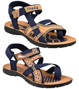 Dashny Combo Pack Of 2 Comfortable Stylish Casual Sandals For Men 8 UK (Combo-(2)-312-313)