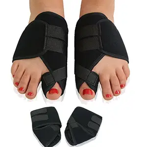 Nucarture Toe Separator for Men Adjustable Bunion Corrector Toe Straightener Hallux Valgus Splint for Women Orthopedic Tight Fitting Band Foot Thumb Supporter Brace for Pain Relief (1 pair)
