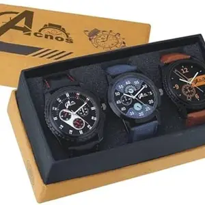 Acnos® Premium Special Super Quality Analog Watches Combo Look Like Handsome for Boys and Mens Pack of - 3(436-01-02)