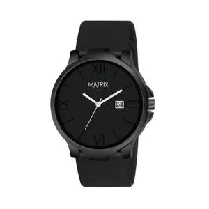 Visit the Matrix Store Matrix Dark Edition Solid Black Dial with Softest Silicone Strap Analog Wrist Watch for Men & Boys