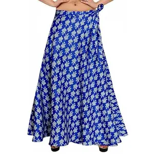 Trendy Fab Women Casual Wear Cotton Blue Warp Skirt_SK5856