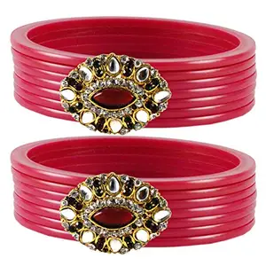 MAYA FASHION Gajari Stone Acrylic-Brass Bangle With Very Extra Large Size Elegant Extra Large Size Bangle | Perfect Fit for Plus Size banglesTrendy and Comfortable Fit for woman and girls | (Sku-ban1806)