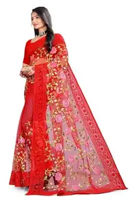 TRISHA CREATION Present Soft fabric net Saree – Perfect for Everyday Elegance For Embroidey Perfect look_1089