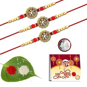 Anshri Rakhi Pack of 2 Rakhiforbrother RakhiforGift RakhiCombo Bhai bhabhiRakhi BhiyaRakhi 005