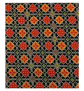 Black Kalamkari blouse material cotton 1 meter for women unstitched Sri karpaga silk (3849)