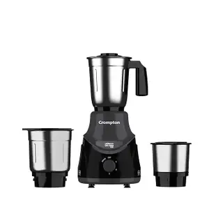 Crompton DS 500 BLK 500-Watt Mixer Grinder with Powertron Motor & Motor Vent-X Technology (3 Stainless Steel Jars)