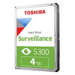 TOSHIBA 4TB S300 Surveillance HDD - 3.5' SATA Internal Hard Drive Supports up to 64 HD Cameras at a 180TB/Year workload (HDWT720UZSVA)