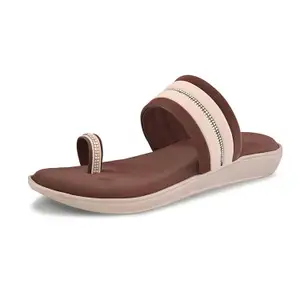 Visit the Centrino Store Centrino Women's Toe Ring Sandals |Stylish Slip-On Dual-Tone Flat Slides with Silver Metallic Accent | Open Toe Slip-On |Soft Cushioned Footbed for Comfort | Lightweight Casual Footwear (9309)