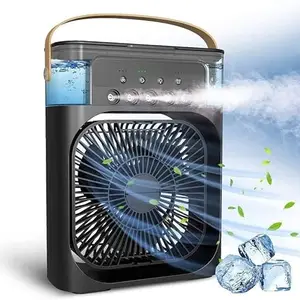 VTWILLA Portable Humidifier Air Cooler Mist Fan Mini Cooler for Home with 3 Speed Mode with Water Spray, 7 Color LED & Timer, USB Personal Cooler Desk Fan for Shop, Office, Kitchen price in India.