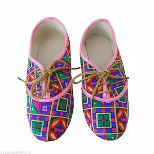 Women's Handmade Punjabi Mojari Ballet Flats, Multicolour, UK Sizes 2.5-5.5 (Multicolor, UK Footwear Size System, Adult, Women, Numeric, Medium, 3.5)