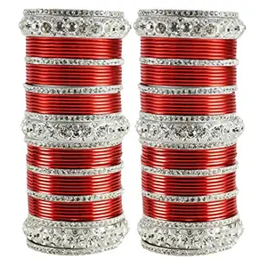 MAYA FASHION Red Stone Brass Bangle Elegant Extra Large Size Bangle | Perfect Fit for Plus Size banglesTrendy and Comfortable Fit for woman and girls | (Sku-ban1618)