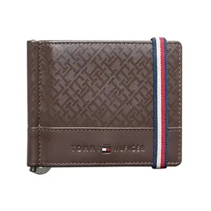 Tommy Hilfiger Men Braemar RFID Protection Leather Moneyclip - Brown