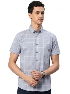 Visit the Majestic Man Store Majestic Man Slim Fit Pure Cotton Half Sleeve Checked Casual Shirt