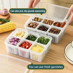 SB Enterprises 6 Section Fridge Container Airtight Storage Box for Fruits, Vegetables & Snacks