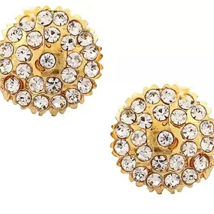 VFJ VIGHNAHARTA FASHION JEWELLERY Vighnaharta South Culture American Diamond studded South Screw Back Alloy Gold and Micron Plated Stud Earring- VFJ1131ERG