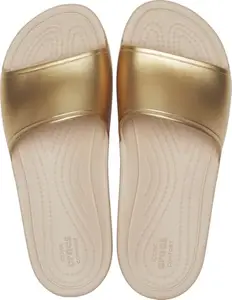 Crocs Kadee Metallic Slide Gold
