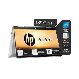 HP Pavilion x360 2-in-1 13th Gen Intel Core i5-1335U, 14-inch (35.56 cm) FHD,Multitouch, 16GB RAM, 512GB SSD, Intel Iris X Graphics, B&O, Pen, FPR (Win 11, MSO, 1.69kg), 14-ek1074TU