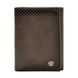 eske Aegon Genuine Leather RFID Protected Tri-Fold Wallet for Men | 6 Card Slots, 3 Bill Sections & Slip Pocket | Compact Cotton Drill Lining Premium Wallet
