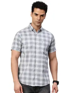 Visit the Majestic Man Store Majestic Man Slim Fit Pure Cotton Checked Half Sleeve Casual Shirt