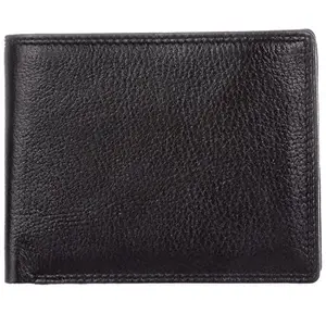BLU WHALE Genuine Leather Bi-fold Black Men's Wallet