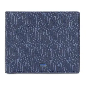 Tommy Hilfiger Leather Men Bagley Global Coin Wallet - Navy, No. Of Card Slot : 4