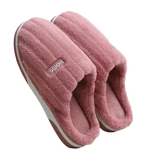 Wolvesden Women's Home Flip-Flops & Slippers Winter Indoor Non-Slip Soft Fur Home Flip Flop Slides And Slippers Cute Bear Flip Flops for Women-Pink_7