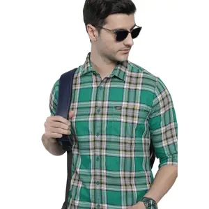 Brand: The Indian Garage Co The Indian Garage Co Men Slim Fit Checkered Full Sleeves Spread Collar Casual Shirt